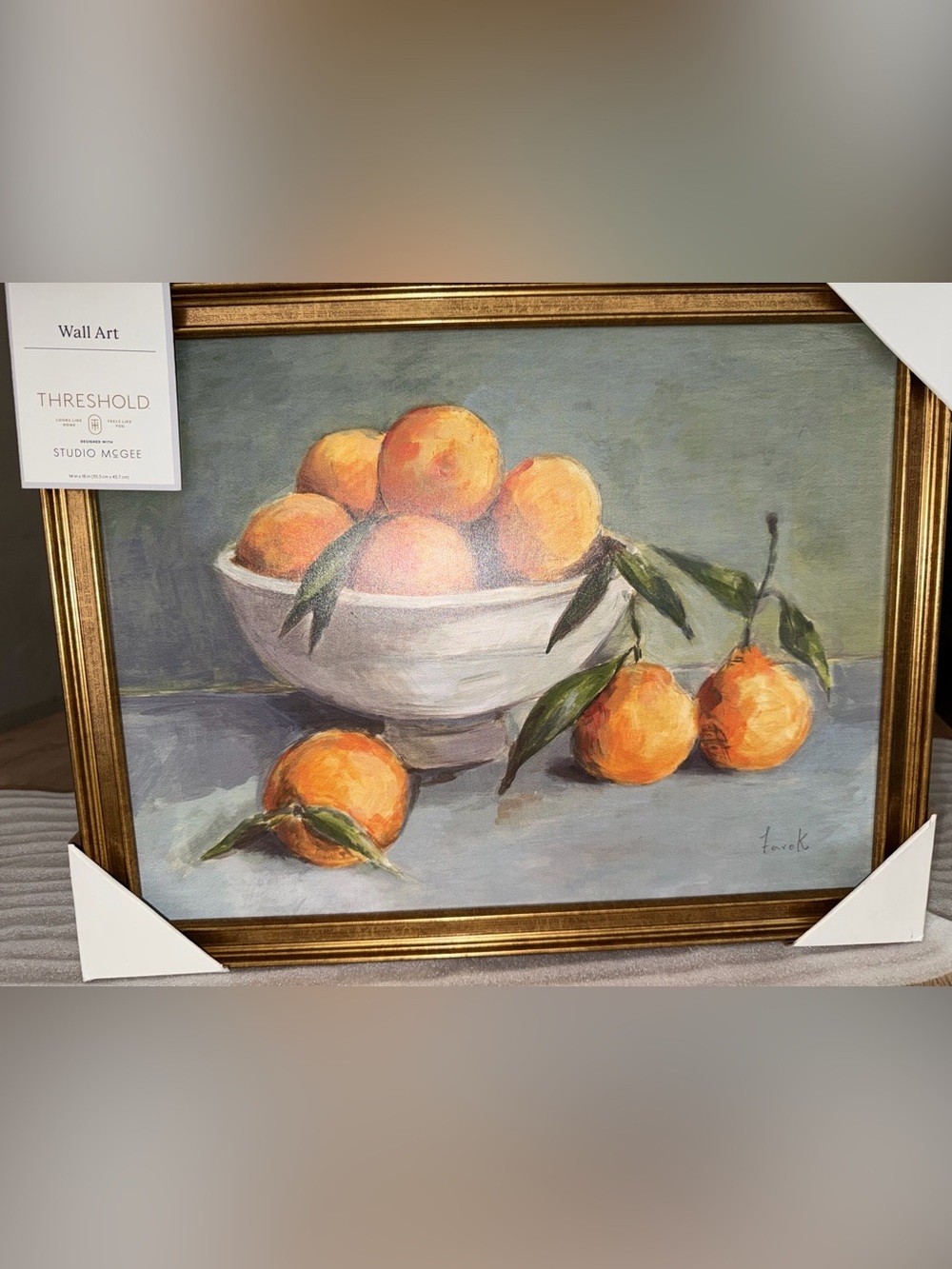 Threshold citrus , Still Life Oranges Canvas Art - White Bowl, Orange Fruit